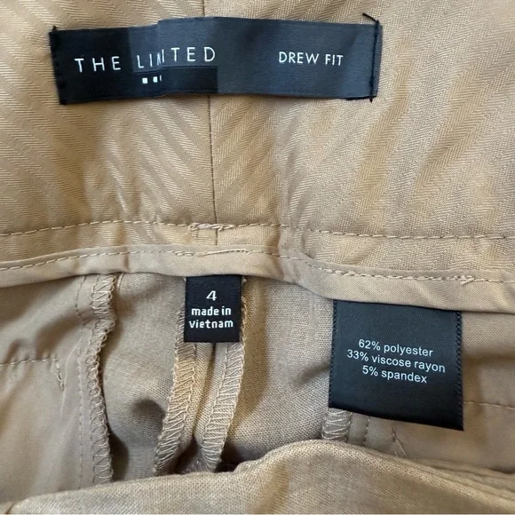 The Limited Drew Fit Beige/Tan Trousers Straight Leg Size 4 - Picture 5 of 6
